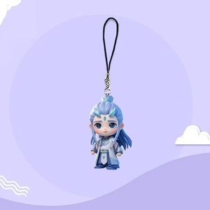 Breloque de téléphone Nezha Ao Bing rouge vif en résine plastique, décoration mobile dessin animé anime Printemps 2025 - Product Image 1