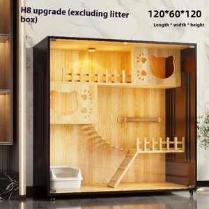 Gabbia per Gatti Extra Large di Lusso con Telaio in Legno Massello e MDF E1, Impermeabile e Resistente ai Graffi, per Interni - Product Image 2