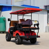 Voiturette de golf électrique tout-terrain surélevée 4 places, buggy de chasse, batterie lithium 48V, 45 km/h, 3,5 kW, pneus tout-terrain, coffre arrière pliable