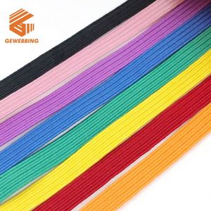 Élastique plat tissé haute élasticité, noir/blanc/multicolore, 10 mm, fourni par l'usine, ruban élastique tricoté, corde élastique - Product Image 4