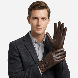 Guantes Clásicos SAAR INDUSTRIES para Hombre, de Cuero Vacuno, Transpirables, con Forro de Algodón Resistente, Lisos, para las Cuatro Estaciones, Cálidos para Fiestas - Product Image 1