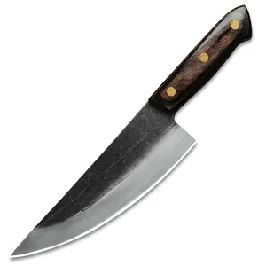 Full Tang 8 Inch Fixed Blade Outdoor Hunting Camping Survival Butcher Meat Cutting Quality Kitchen Hand Made Chef Knife