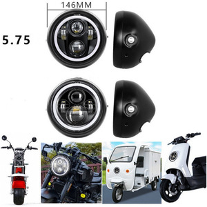 <b>LED</b> <b>Headlights</b> 5.75 Inch Round 4 Bulb Angel Eyes For Polaris Utility Vehicle 12V 3000K Universal Fit Retrofit Upgrade - Product Image 5