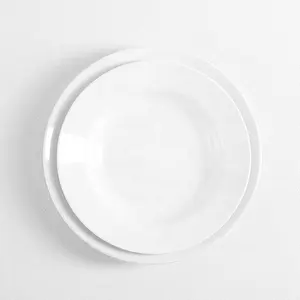 Melamin yemek servis tabağı gıda sınıfı plastik servis yemekleri melamin derin tabaklar yuvarlak restoran otel için