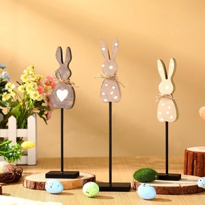 3 uds rústico St Patrick's Day decoraciones de mesa madera irlandesa trébol decoración de Mesa Verde trébol de la suerte bloque signo pintado a mano - Product Image 3