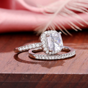 Set di Anelli in Due Pezzi con Zirconi per Donne, Elegante Gioiello da Dito Abbinabile alla Moda - Product Image 4