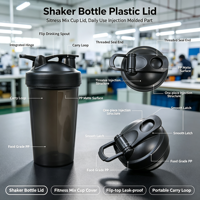 Couvercle de bouteille shaker moulé par injection sur mesure en PP de qualité alimentaire avec bec verseur et crochet de transport, couvercle de remplacement pour gobelet de fitness