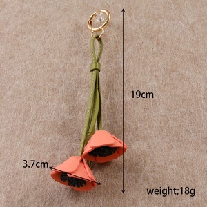 Creative 2026 <b>Summer</b> <b>Decoration</b> Birthday Gift Women Fashion Clothing Accessories Soft PU Leather Pink Flower Handbag Charms - Product Image 6