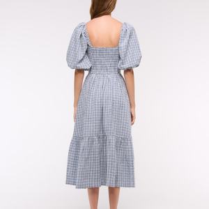 Vestido Midi Casual de Verano 100% Algodón sin Mangas con Bordado Floral, Encaje Calado y Lazos en la Cintura Natural - Product Image 2