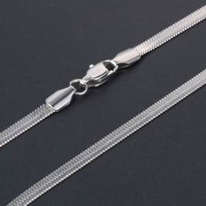 Collier audacieux de style européen, chaîne plate pour clavicule de 2,7 mm et 3,3 mm, bijoux unisexes pour couple CE502 - Product Image 2