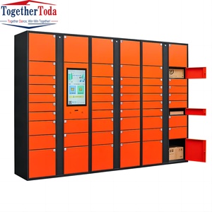 Casier intelligent pour colis, moderne, extérieur, numérique, à service libre, en métal, avec écran tactile - Product Image 1