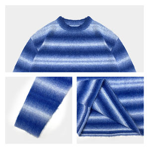 Benutzer definierte LOGO <span class=keywords><strong>Mohair</strong></span> <span class=keywords><strong>Sweater</strong></span> Herren Langarm Pullover mit Rundhals ausschnitt Strickwaren Winter Fuzzy Casual Jumper <span class=keywords><strong>Mohair</strong></span> Strick pullover - Product Image 4