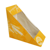 Boîte à sandwich jetable en papier kraft pour petit-déjeuner déjeuner à emporter avec fenêtre Wirh
