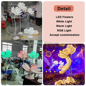 Support floral LED doré grand format pour événements de mariage, décoration de fond d'allée d'entrée, en promotion - Product Image 4