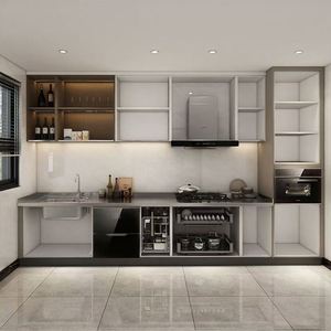 Gabinetes de cocina de lujo de diseño clásico personalizado de fábrica de madera maciza con encimera de piedra de cuarzo - Product Image 2