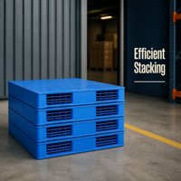Palette Euro double face en HDPE, grille réversible, empilable, storable, entrée 4 directions, pour entrepôt, logistique, stockage, personnalisable