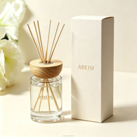 Diffuseur d'arômes en verre gravé avec couvercle en bois de qualité européenne, 150 ml, 120 ml, diffuseur d'ambiance pour la maison