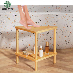 Étagère de salle de bain en bambou Fukumi, double niveau, pour toilettes et douche, 43,5x31x38,5cm - Product Image 2