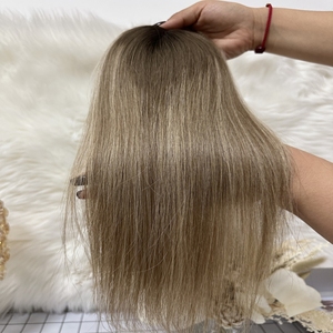 Prêt à expédier : Perruques et toupets en cheveux européens de haute qualité, base en dentelle, mono-topper, pour femmes, technique PU, vente en gros - Product Image 1