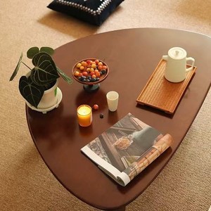 Mesa de centro triangular de madera maciza, robusta, duradera, minimalista, estilo nórdico, para sala de estar, madera original, estilo japonés - Product Image 2