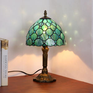 Lampe de table artisanale Ouhaodi, style campagnard créatif, lampe de chevet à perles pour le bureau, la chambre à coucher, l'utilisation en café - Product Image 4