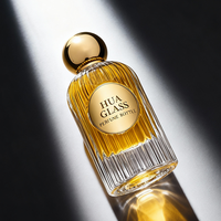 Flacon de parfum en verre noir de luxe vide de 50 ml et 100 ml avec étiquette personnalisée, pour peinture, couleur, cosmétiques, avec bouchon en plastique et emballage en boîte