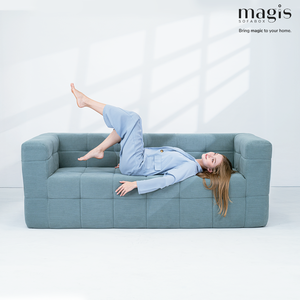 Sofá Cama Compacto con Muelles Ensacados Independientes, Tela Crema Moderna, Diseño Modular Seccional Tipo Bloque de Tofu, Rectangular, Soporte ODM OEM - Product Image 6