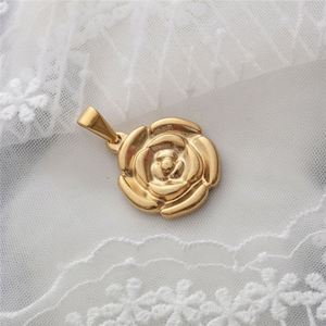 Colgante de Acero Inoxidable con Diseño de Flor Personalizado, Joyería que No se Desvanece, para Mujer - Product Image 1