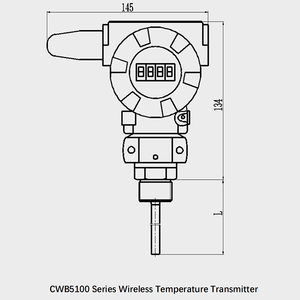 Cwb510224 đường sắt đầu máy xe lửa không dây kỹ thuật số nhiệt độ cao Transmitter 420mA với đầu gắn LCD - Product Image 4