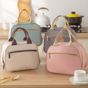 <b>Lunch</b> <b>Bag</b> Insulated <b>Tote</b> For Work School Beige Blue Pink Gray Color Options Freshness Preservation - Product Image 4