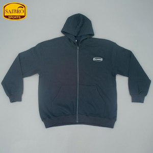 เสื้อฮู้ดซิปผู้ชาย Saibro ผ้าฝ้ายฟลีซ 100% สีพื้นลำลอง โลโก้ด้านหน้า เหมาะสำหรับใส่ในฤดูใบไม้ร่วง - Product Image 3