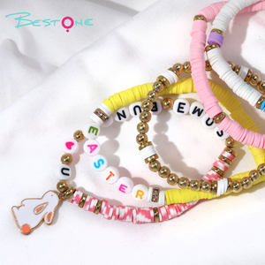 New Jewelry Custom 5 Layers Letter Beaded <b>Bracelet</b> Easter Gift <b>Girls</b> <b>Bracelet</b> With Bunny <b>Charm</b> - Product Image 3