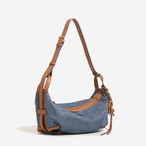 Customizable European American Zipper Denim Crossbody Bag Versatile Dumpling Backpack <b>Pillow</b> Shoulder Bag Tanjing - Product Image 2