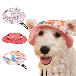 Floral Pattern Summer Mesh Pet <b>Dog</b> Hat Breathable Round Cotton Hair Accessory <b>for</b> <b>Dogs</b> and Cats Outdoor Accessory - Product Image 1