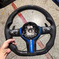 Volant en fibre de carbone bleu pour BMW 320 525 F30 F06 F07 F10 F20 F31 F32 F34 F35 F36 F15 F36 E71 X5 M3 M5 M6 F11 F15 F16 F22