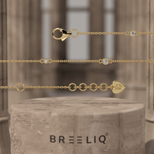 Pulsera de Oro Blanco Sólido de 14K con Diamantes para Mujer, Cadena Delicada con Eslabones de Diamantes, Joyería Minimalista - Product Image 4