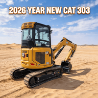 Nouvelles excavatrices CAT 303CR à vendre, année de fabrication 2026, neuves, Caterpillar 303CR, moteur C1.1T avec chenilles en caoutchouc, Cat 303 Euro IV