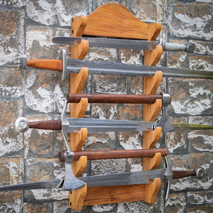 Support d'épée en bois massif support mural médiéval samouraï présentoir <span class=keywords><strong>Katana</strong></span> <span class=keywords><strong>porte</strong></span>-épée gladiateur épée - Product Image 3