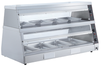 Vitrine chauffante double couche de 1500 mm pour aliments, idéale pour poulet frit et restauration rapide