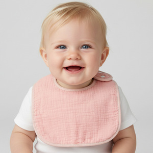 Bavoirs anti-bactériens sans manches en mousseline de coton bio 100 % pour nouveau-nés, idéaux pour les poussées dentaires et les bavures, pour grossistes - Product Image 2