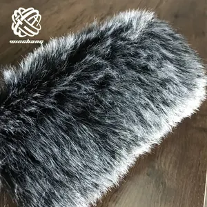 Fabric Faux Fur China Manufacturer High Pile Black Tip Dye White Faux Fur Fabric For Garment Home Textile Coat