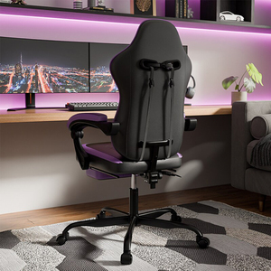 Silla Gamer de Piel Sintética Barata al por Mayor, Silla de Juego para Computadora con Luces RGB <span class=keywords><strong>y</strong></span> Altavoces - Product Image 2