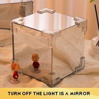Miroir de nuit cube de tulipe fait à la main 21 fleurs bricolage miroir de tulipe lampe de nuit décor de chambre à coucher pour adolescentes maman veilleuse unique
