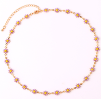 Grosir Kalung Perhiasan Manik-manik Choker Bunga Daisy Bohemian