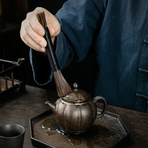 Juego de Seis Herramientas para la Ceremonia del Té de Ébano: Cuchara, Cepillo, Cuchillo, Utensilios para Preparar el Té, Hechos a Mano, Origen Dehua - Product Image 4