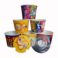 Seau à poulet en papier kraft personnalisé de 32oz 1000ml avec couvercle Récipient en papier KFC KFC Emballage de tasse personnalisée de 32oz 1000ml