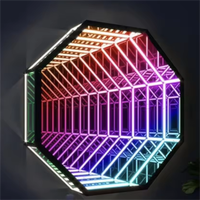 Tunnel led 3d personnalisé miroir infini mille couches abîme miroir couleur néon miroir infini
