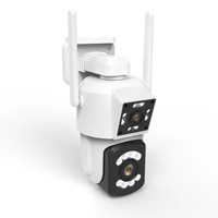 Caméra bullet extérieure à double objectif grand angle avec liaison PTZ, double objectif haute définition, vision nocturne de surveillance.