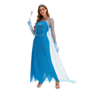 L Halloween <strong>Elsa</strong> Princess <strong>Dress</strong> <strong>Frozen</strong> Queen Outfit Cosplay Anime Character Performance Costume Carnival Party Women <strong>Dress</strong> - Product Image 3