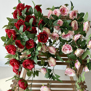 Camelia Decorativa para Colgar en la Pared, 120 cm, Flor de Seda, Decoración para Bodas, Hogar, Hotel, Accesorios de Fotografía - Product Image 4